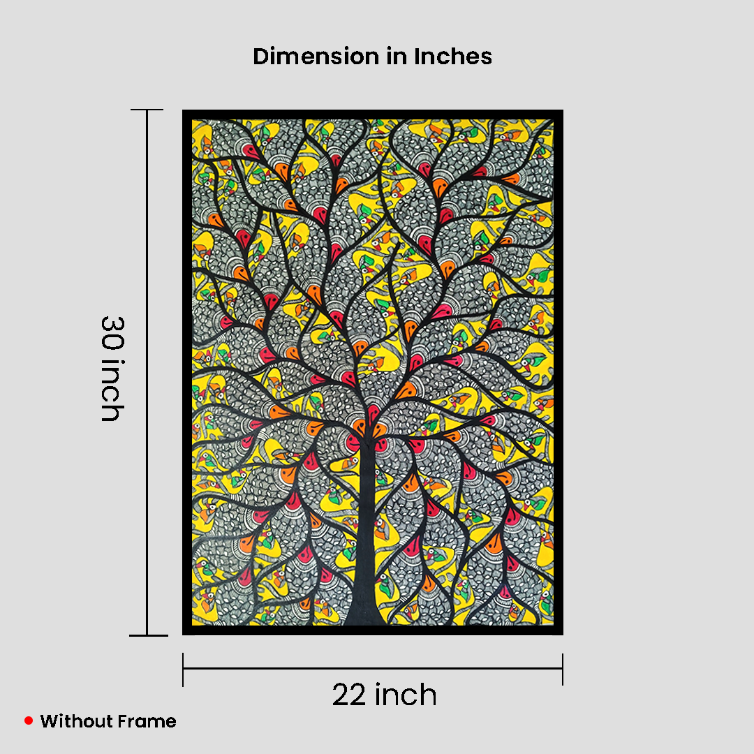 Divine Ganesha on Royal Elephant – Traditional Madhubani Folk Art Painting - Image 7