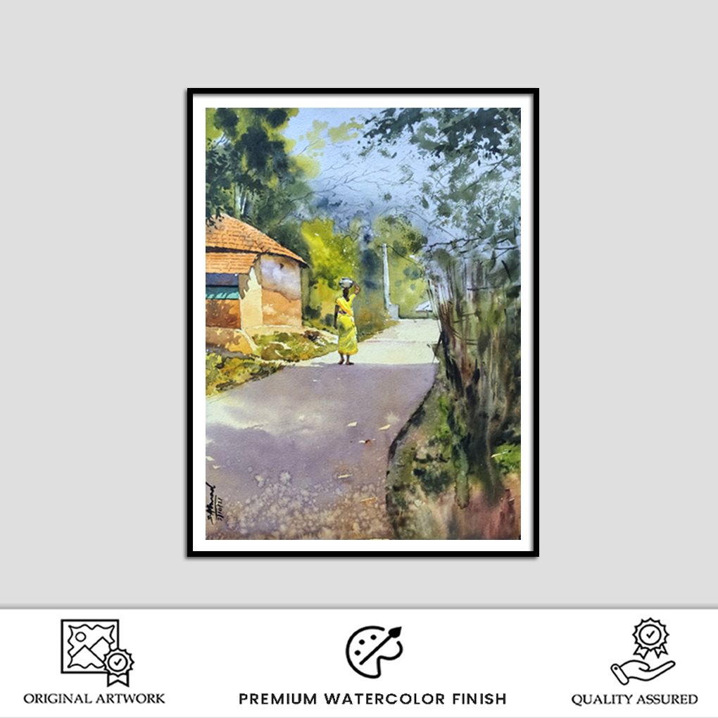 River of Tranquillity – Original Watercolour Landscape Painting - Image 2