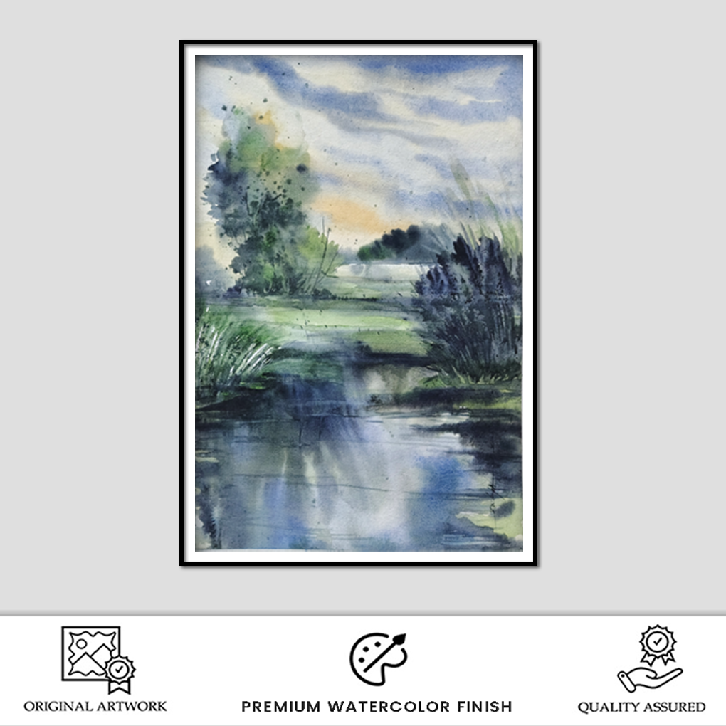 Reflections of Nature – Original Watercolour Landscape Painting - Image 2