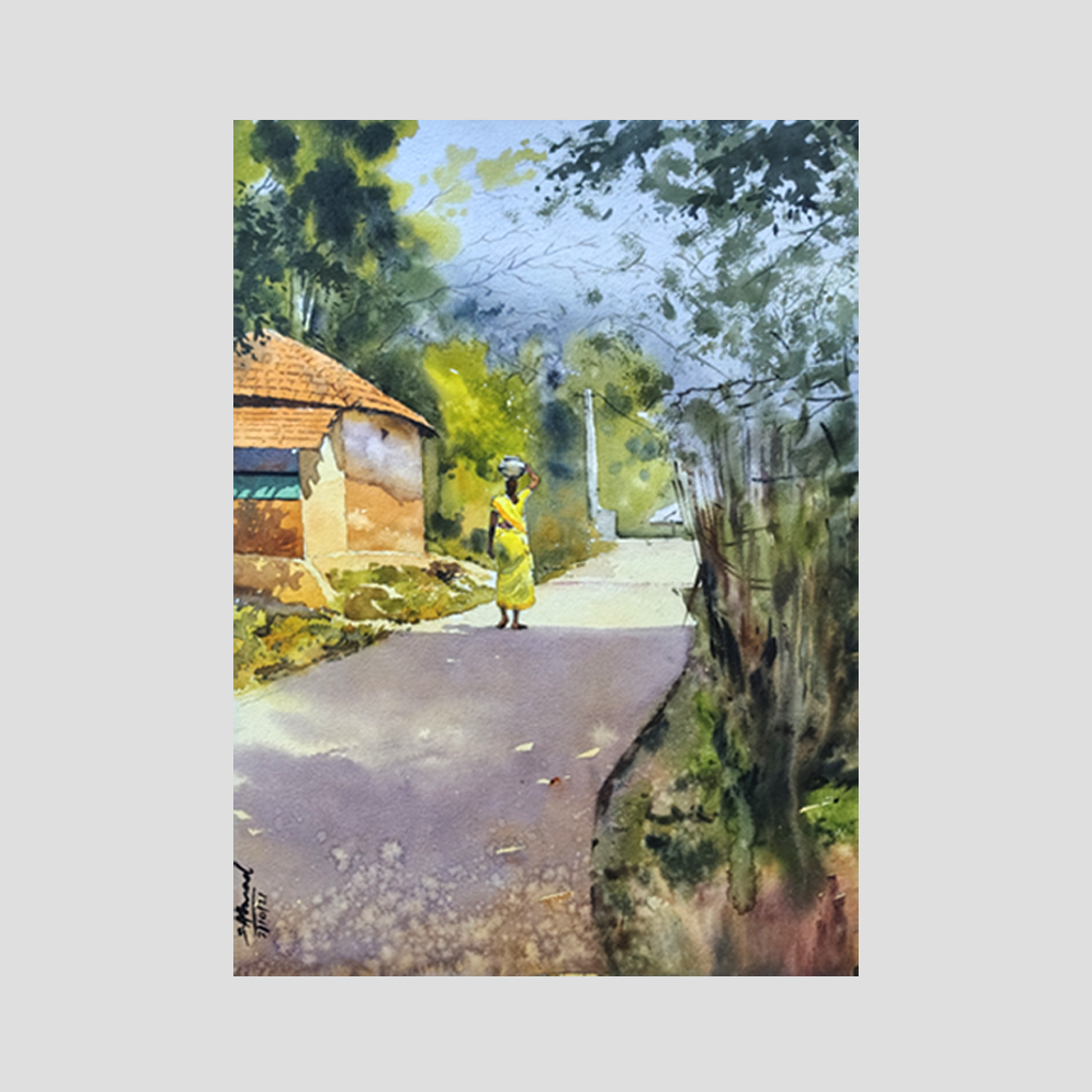 River of Tranquillity – Original Watercolour Landscape Painting - Image 3