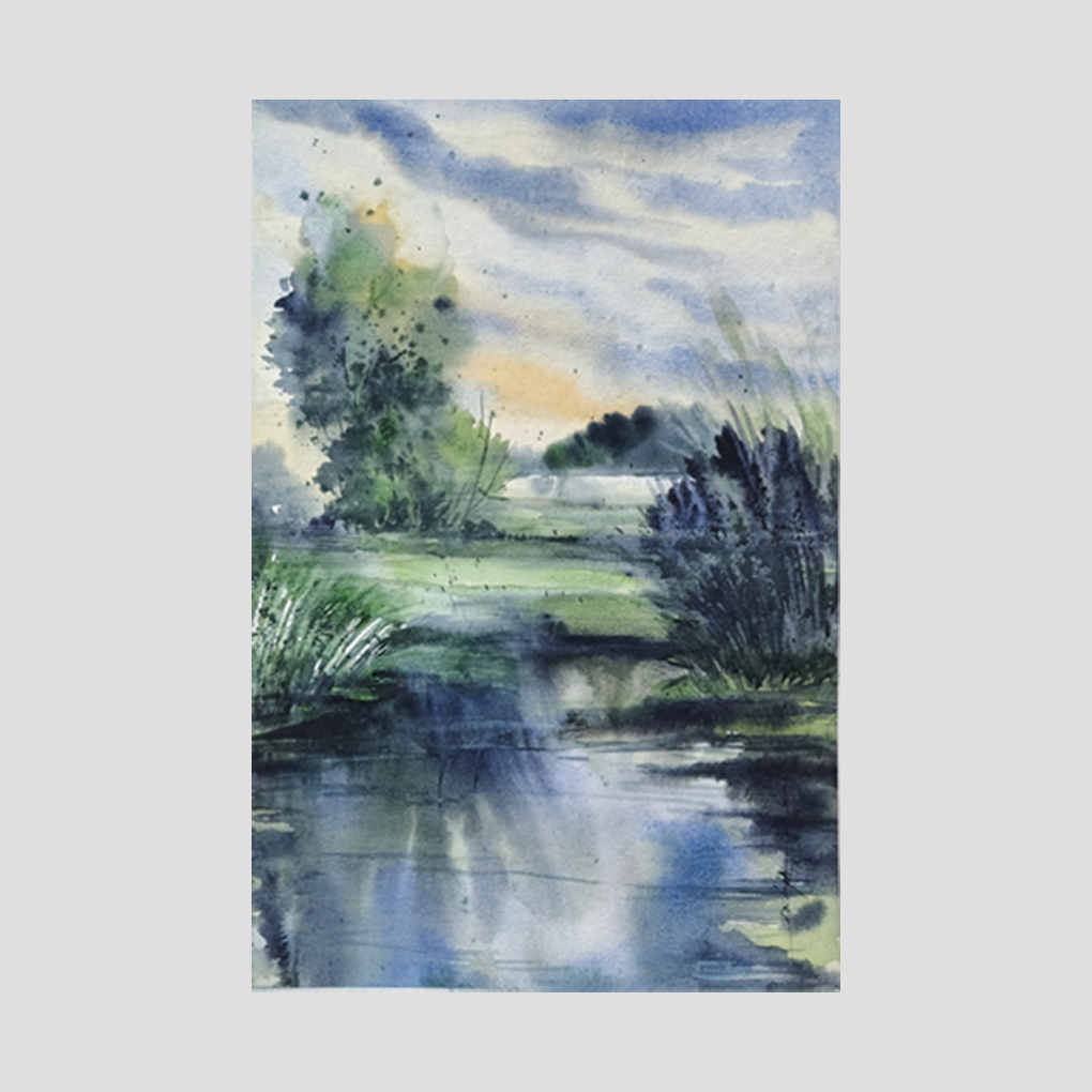 Reflections of Nature – Original Watercolour Landscape Painting - Image 3