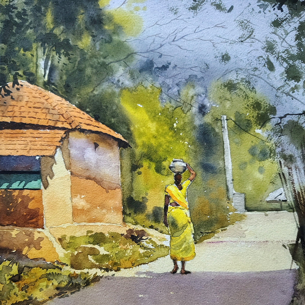 River of Tranquillity – Original Watercolour Landscape Painting - Image 4