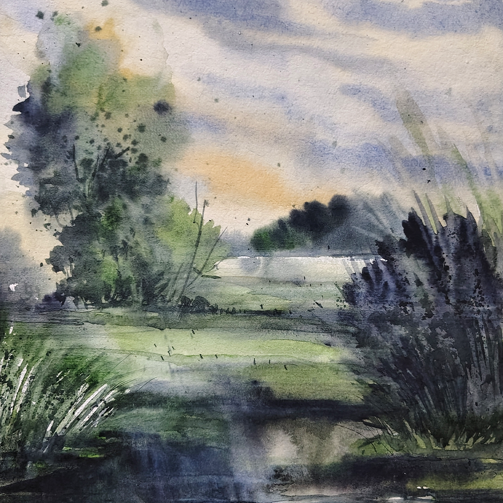 Reflections of Nature – Original Watercolour Landscape Painting - Image 4