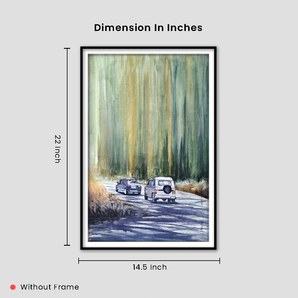 Forest Drive – Original Watercolour Landscape Painting - Image 5