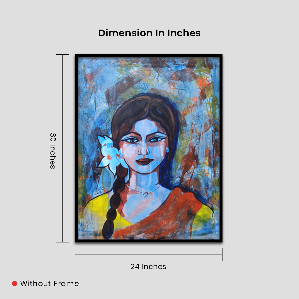 Abstract Woman Portrait – Hand-Painted Modern Canvas Art - Image 4