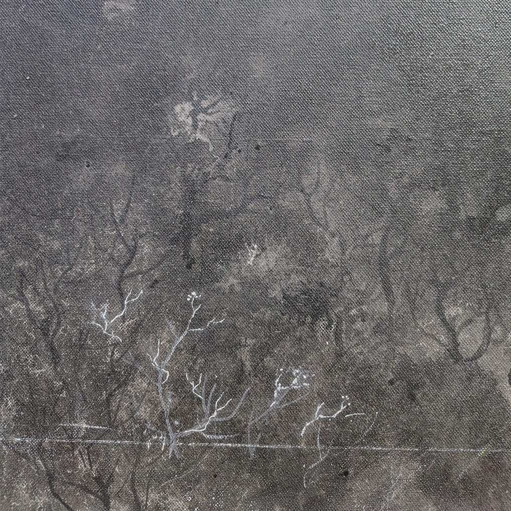 Abstract Black & Grey Textured Landscape – Modern Canvas Painting - Image 5