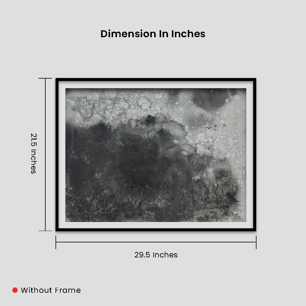 Abstract Black & Grey Textured Landscape – Modern Canvas Painting - Image 6