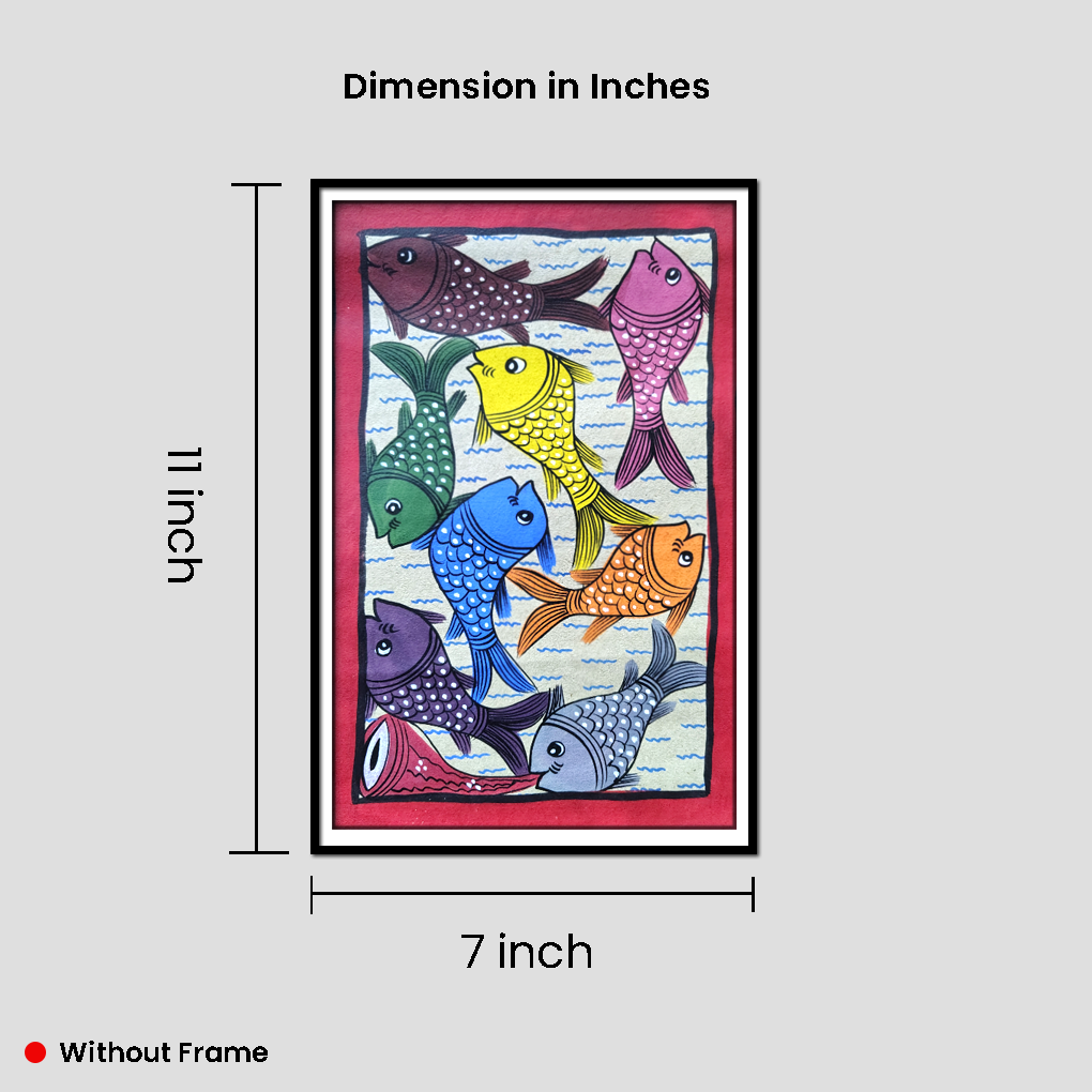 Handcrafted Pattachitra Fish Painting – Traditional Odisha Folk Art - Image 5