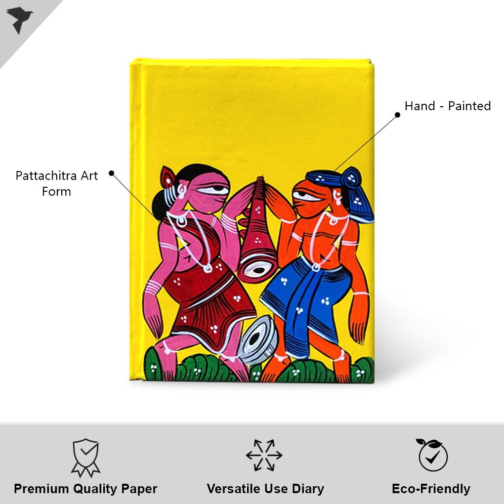 Hand-Painted Pattachitra Art Diary with Handmade Paper | Artisan Folk Painting Journal - Image 2