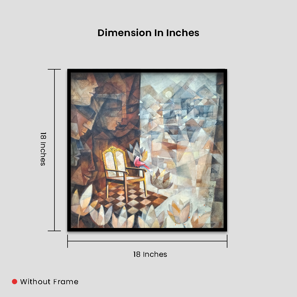 Abstract Chair & Nature Composition – Modern Hand-Painted Canvas Art - Image 6