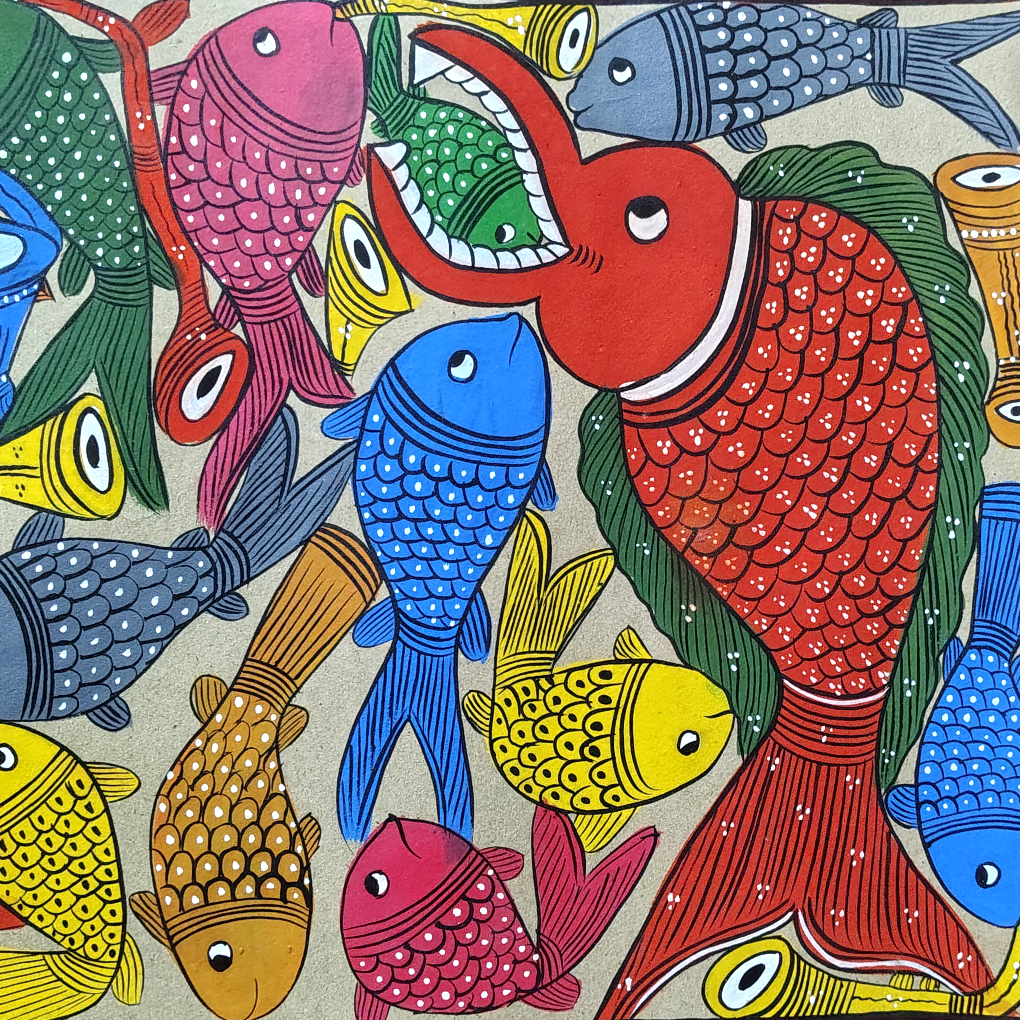 Madhubani Fish Theme Painting | Handcrafted Mithila Folk Art - Image 7