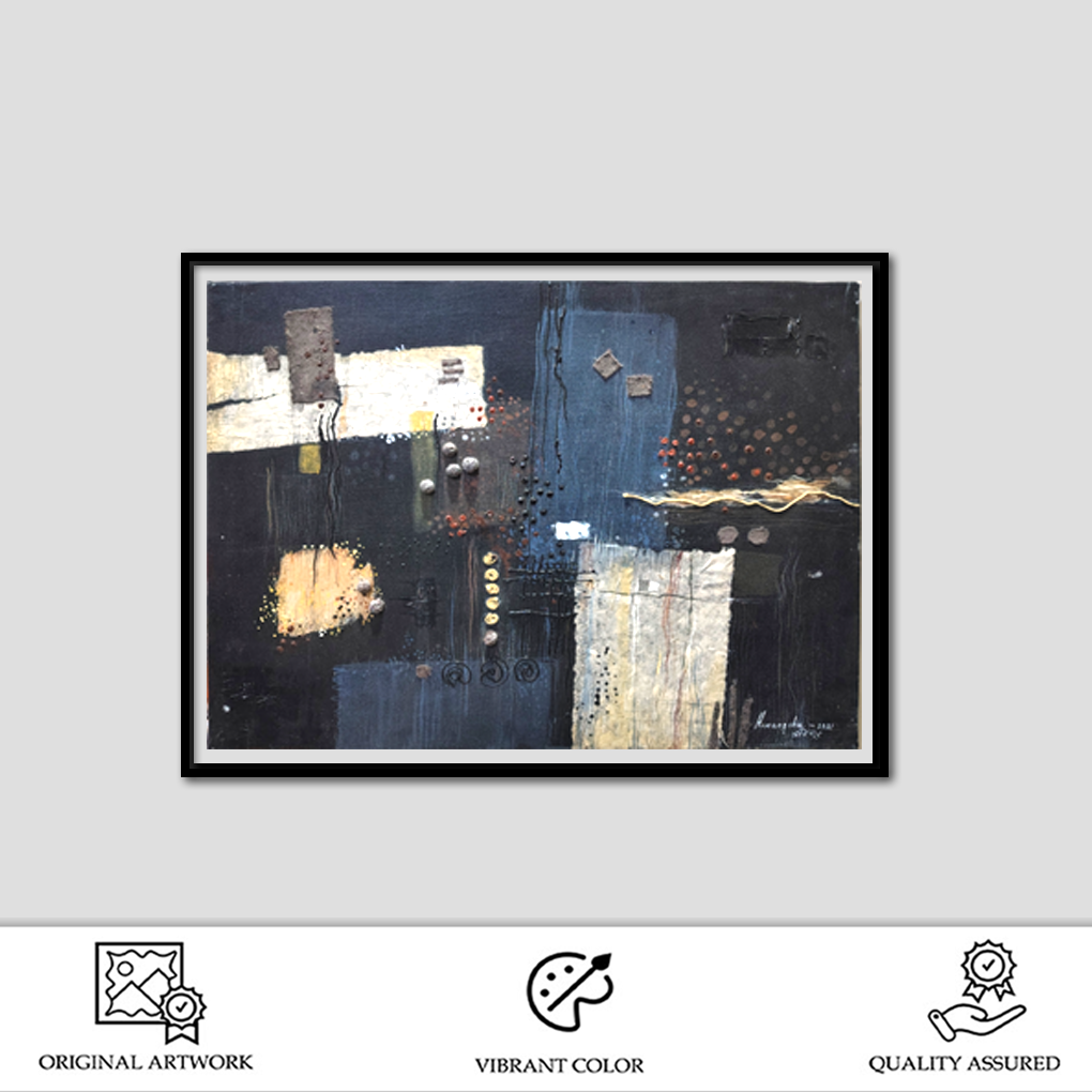 Modern Abstract Textured Canvas Painting – Contemporary Wall Art - Image 2