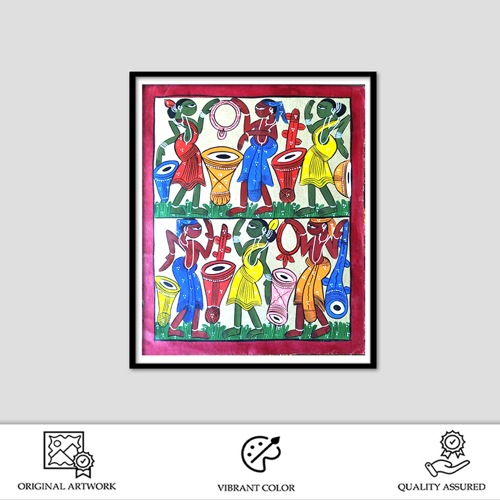 Pattachitra Tribal Celebration Wall Art - Image 2