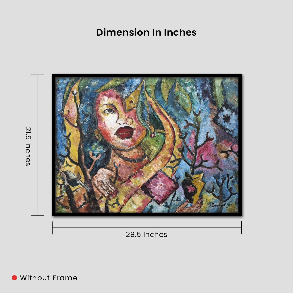 Expressive Woman Figurative Artwork – Textured Acrylic Painting - Image 5