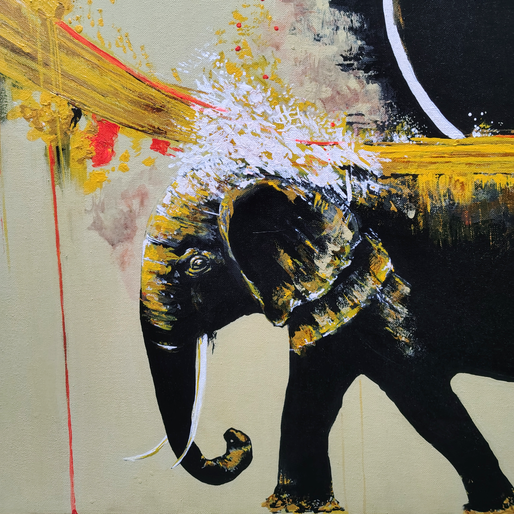 Majestic Abstract Elephant Painting – Modern Canvas Wall Art - Image 4