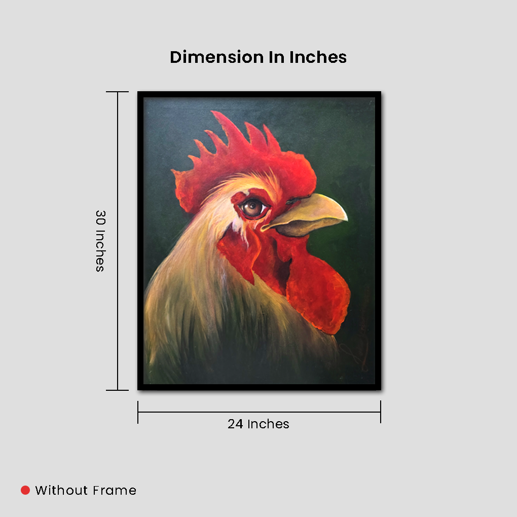 Majestic Rooster Portrait – Realistic Acrylic Painting - Image 5