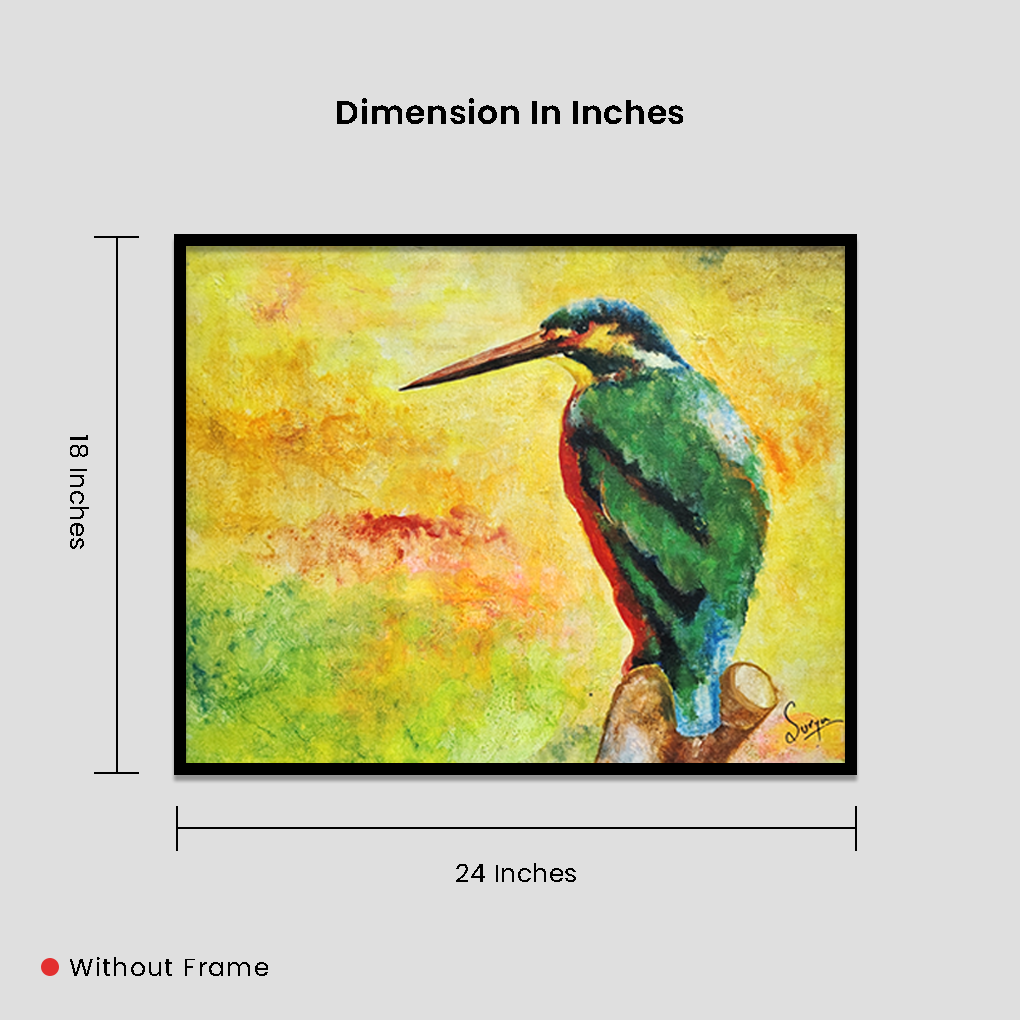 Kingfisher Bird Art – Hand-Painted Nature Canvas Wall Painting - Image 5