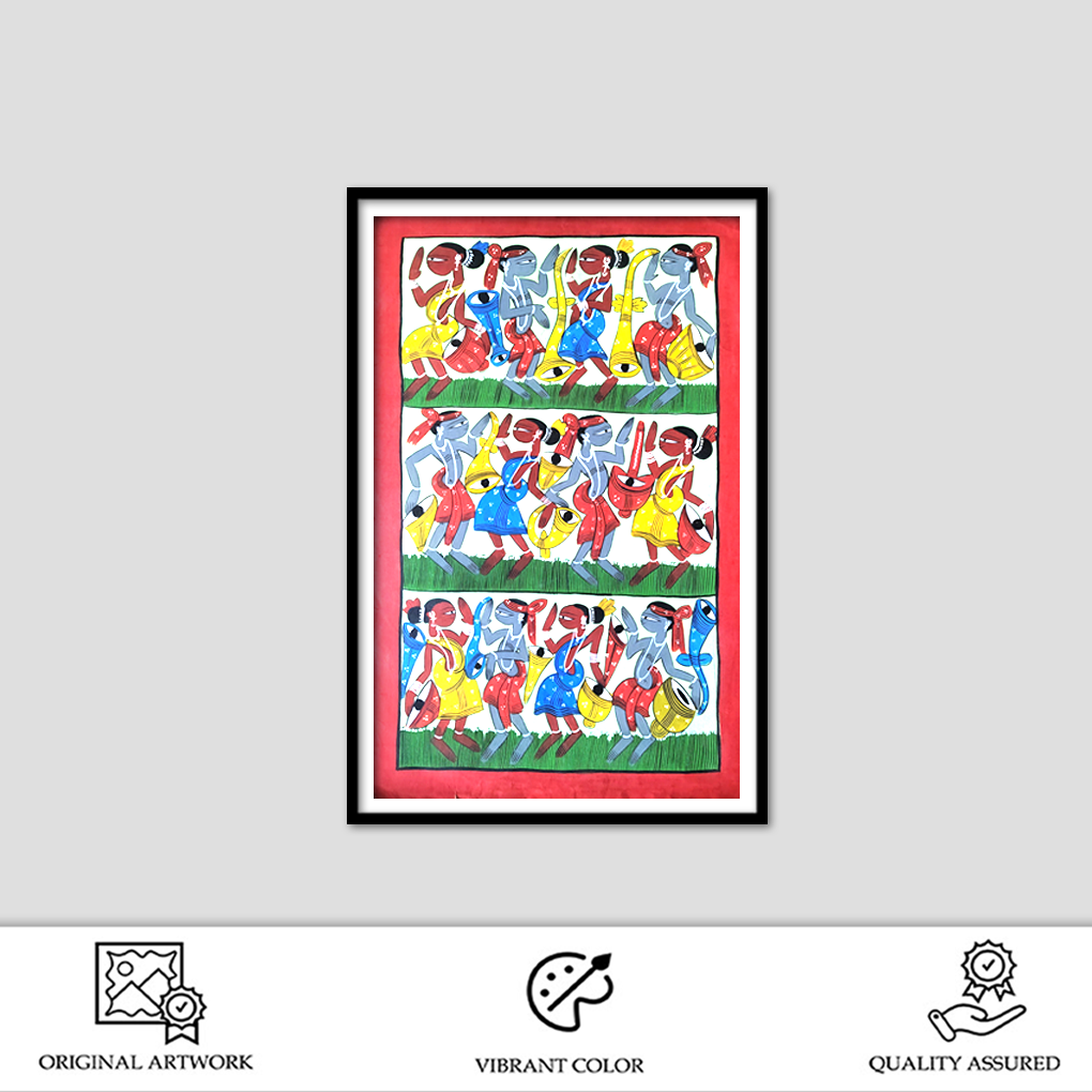 Pattachitra Tribal Festival Wall Painting | 14 x 22 Inches Handcrafted Folk Art - Image 2