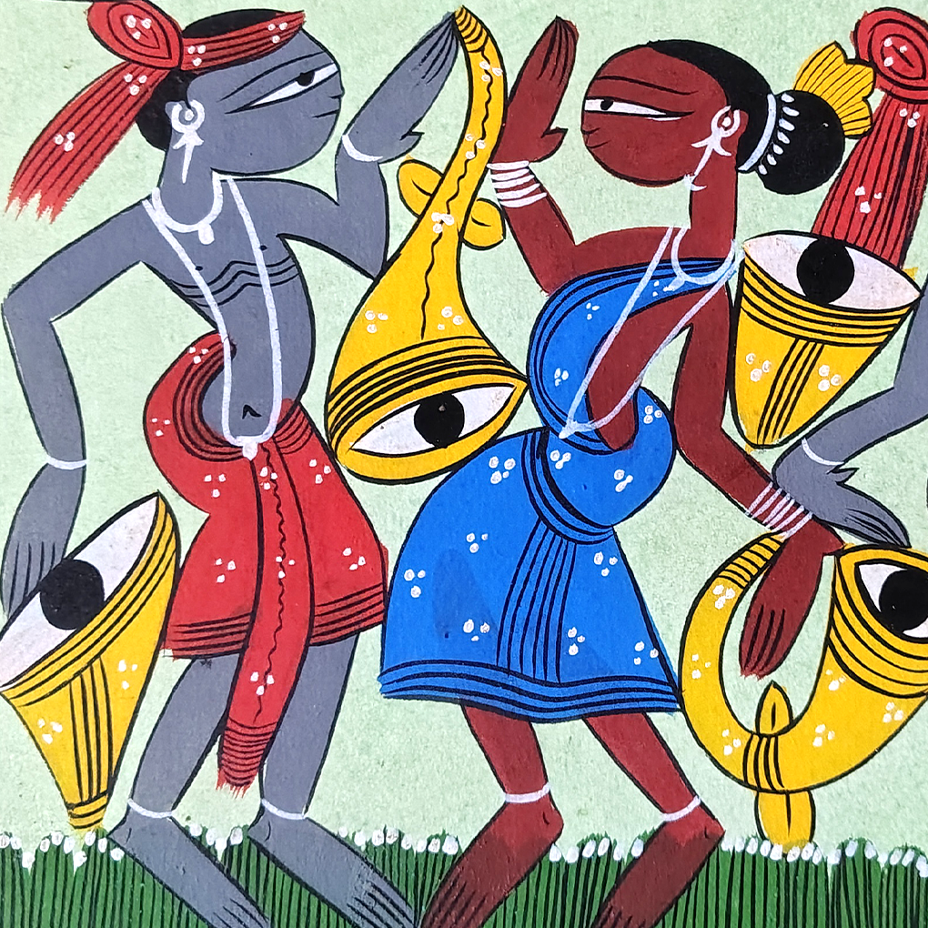 Pattachitra Tribal Festival Wall Painting | 14 x 22 Inches Handcrafted Folk Art - Image 4