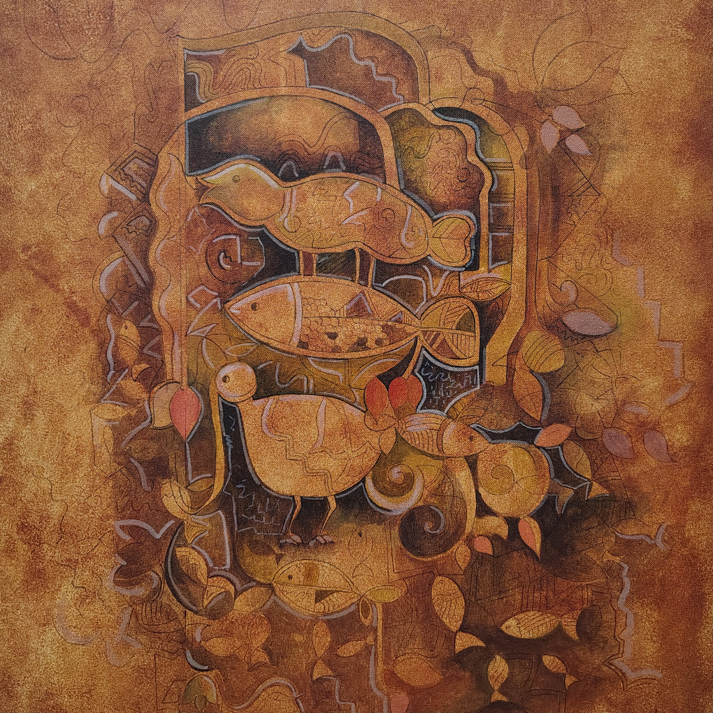 Abstract Contemporary Art – Earthy Tone Modern Canvas Painting - Image 4