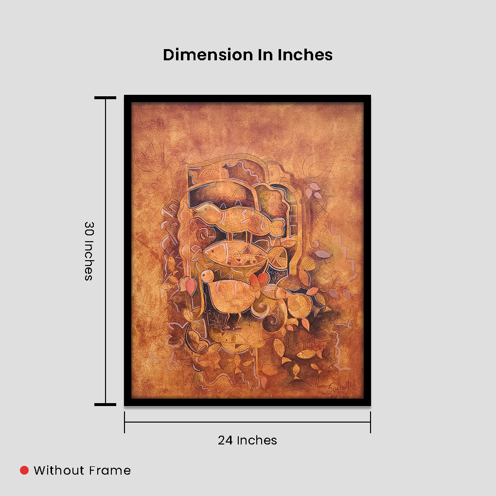 Abstract Contemporary Art – Earthy Tone Modern Canvas Painting - Image 5