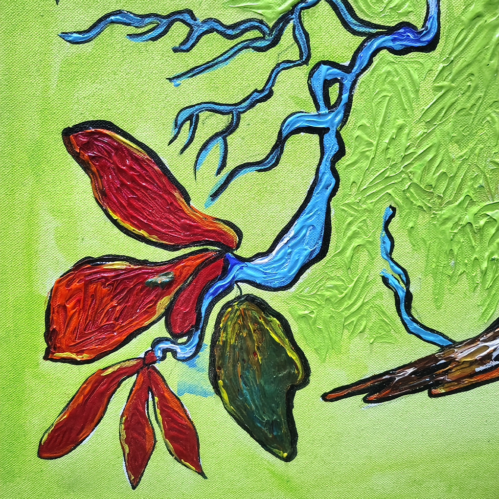 Nature-Inspired Birds & Tree Abstract Painting – Handcrafted Canvas Art - Image 5