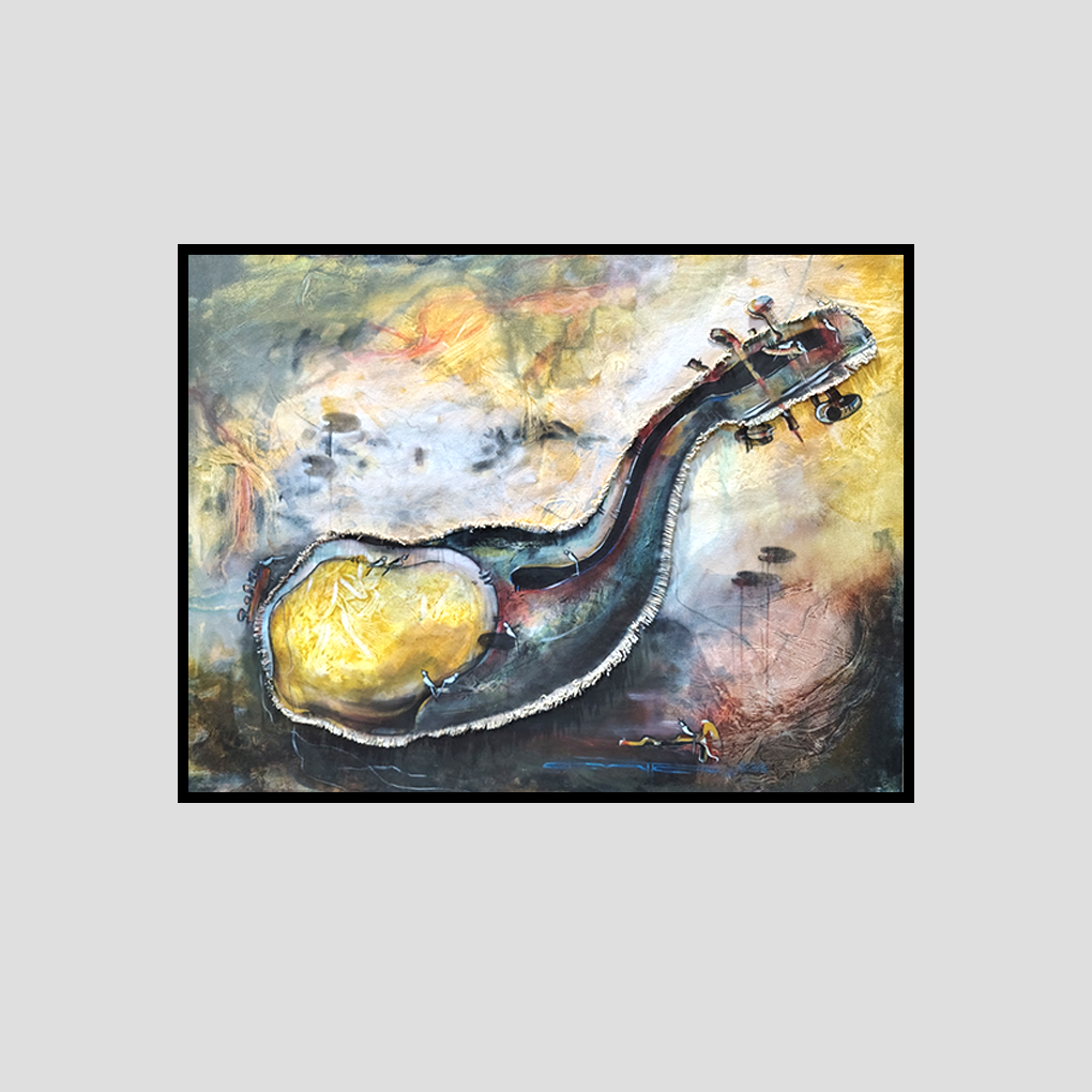 Abstract Musical Instrument Painting – Handcrafted Canvas Art - Image 3