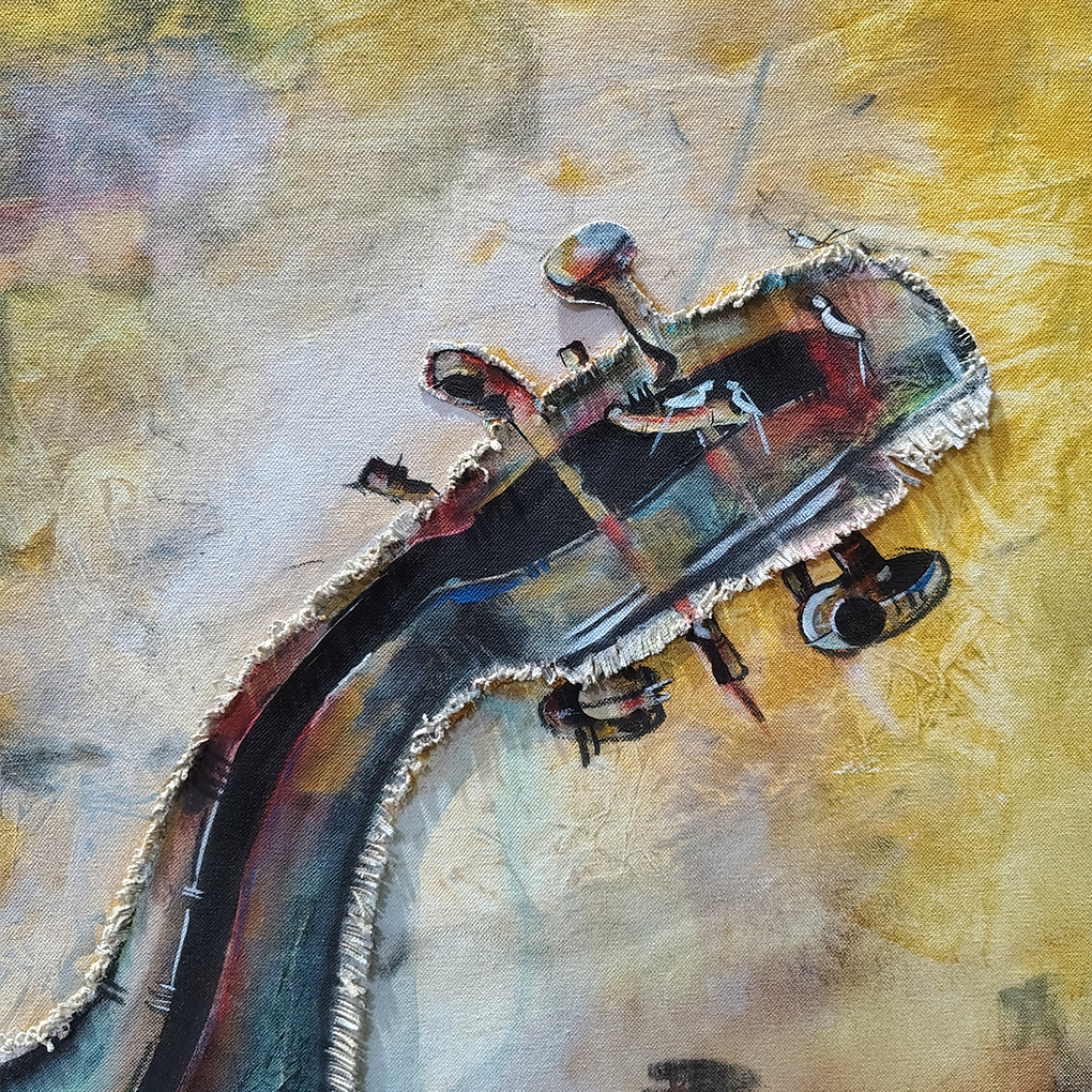 Abstract Musical Instrument Painting – Handcrafted Canvas Art - Image 5