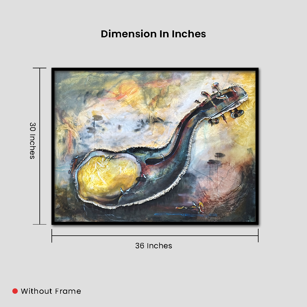 Abstract Musical Instrument Painting – Handcrafted Canvas Art - Image 6