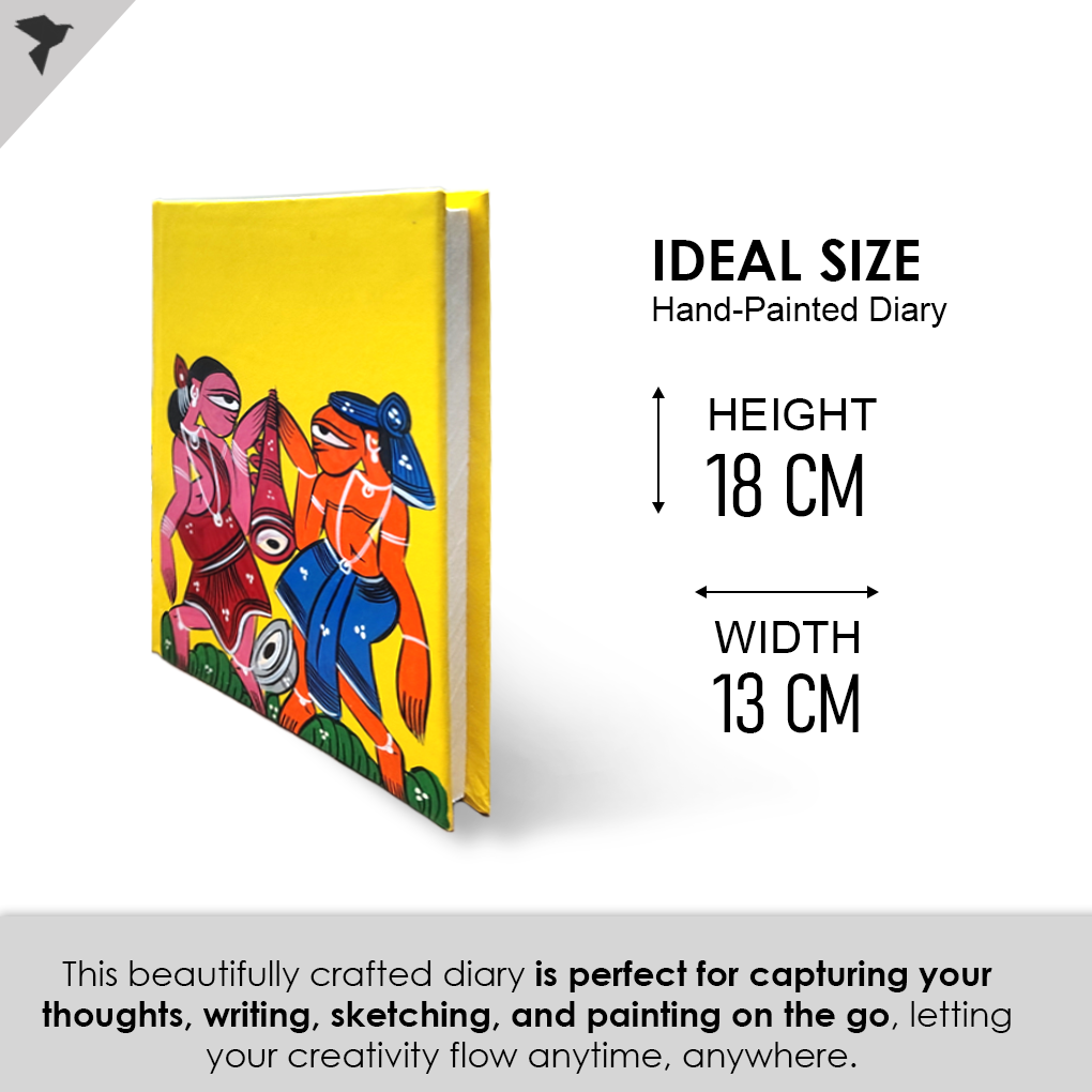 Hand-Painted Pattachitra Art Diary with Handmade Paper | Artisan Folk Painting Journal - Image 4