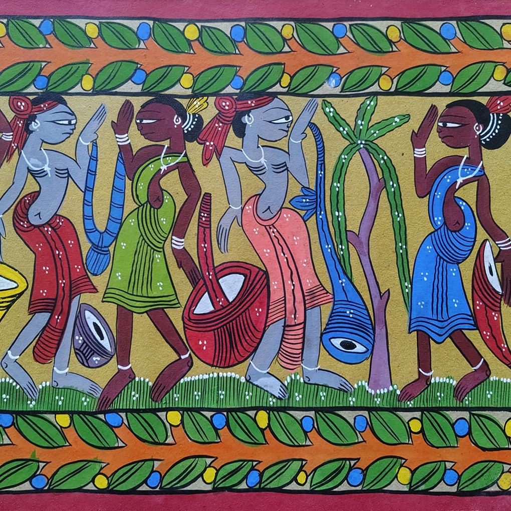 Tribal Procession Pattachitra Painting | Inches Handcrafted Folk Art Wall Décor - Image 5