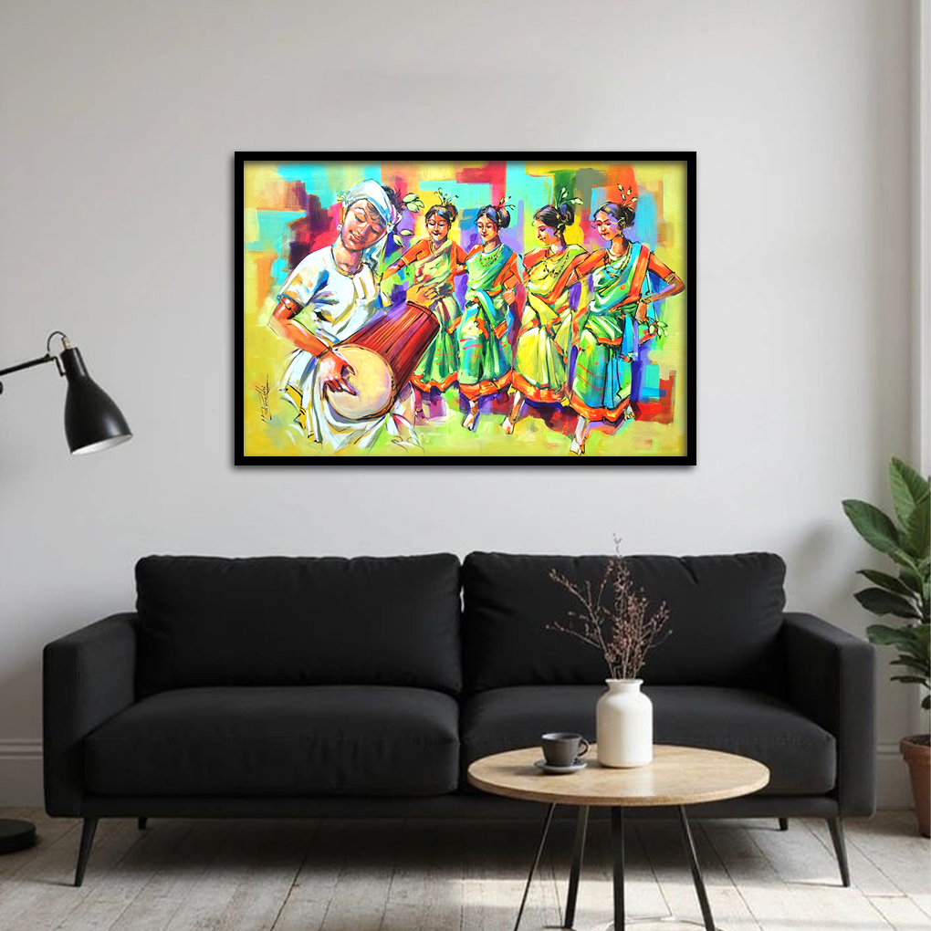 Traditional Folk Dance Painting – Hand-Painted Acrylic Artwork