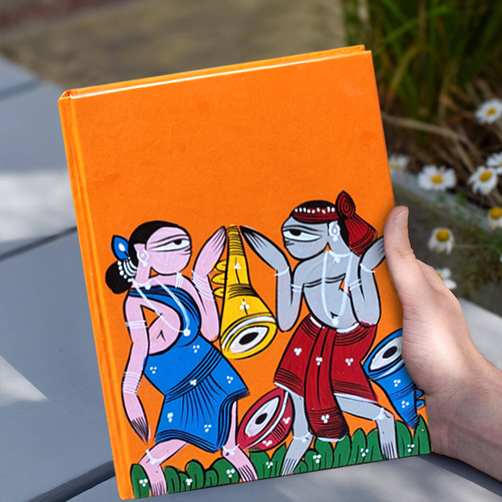 Hand-Painted Pattachitra Tribal Art Diary with Handmade Paper | Artisan Folk Painting Journal