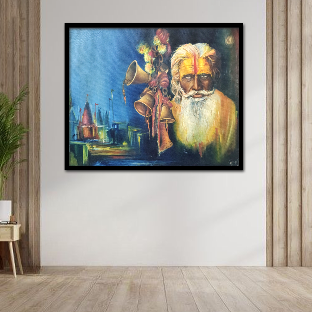 Sage & Temple Bells Painting – Acrylic on Canvas