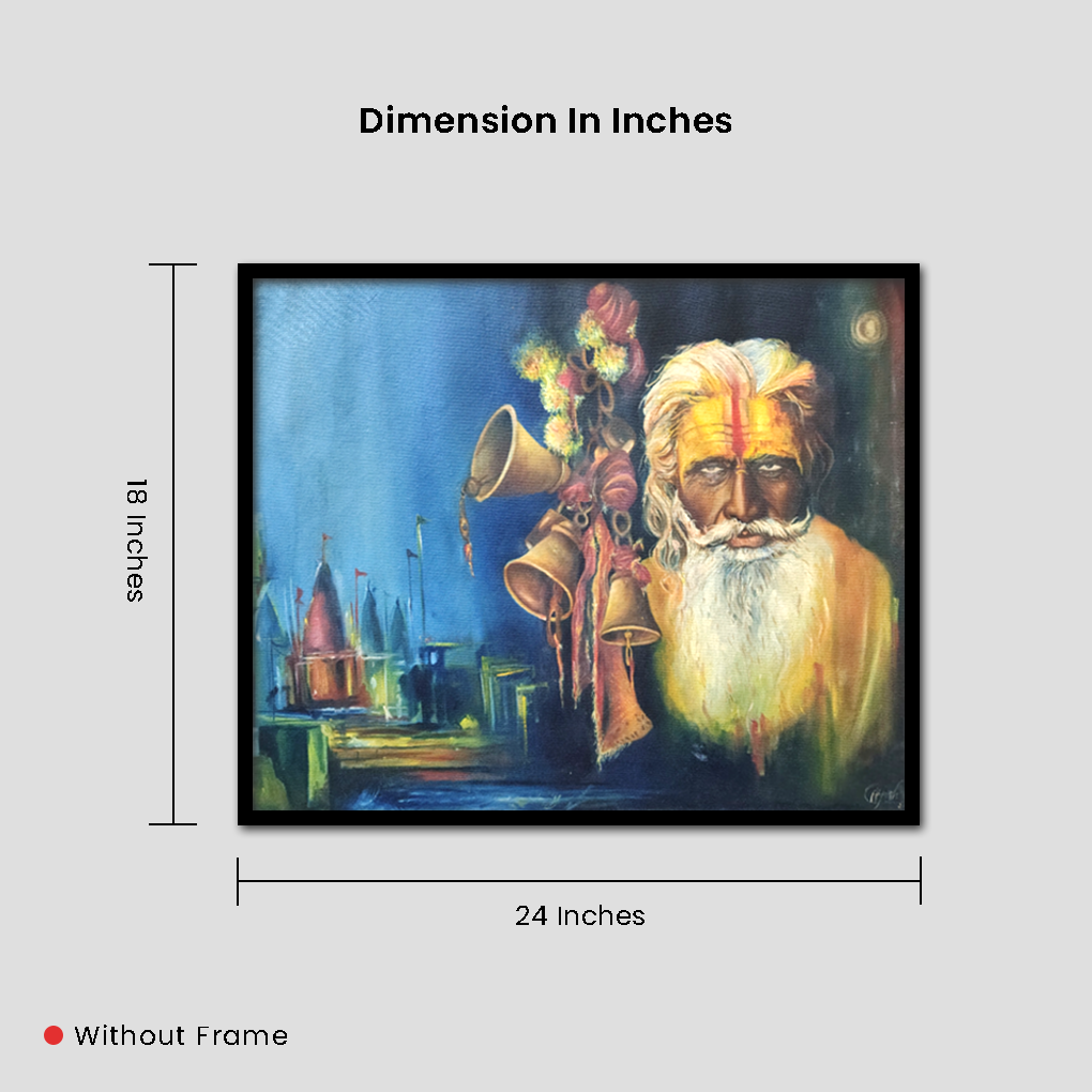 Sage & Temple Bells Painting – Acrylic on Canvas - Image 6