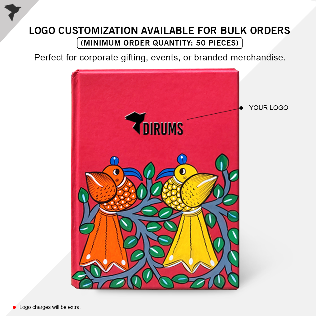 Hand-Painted Pattachitra Bird Art Diary with Handmade Paper | Artisan Folk Painting Journal - Image 4