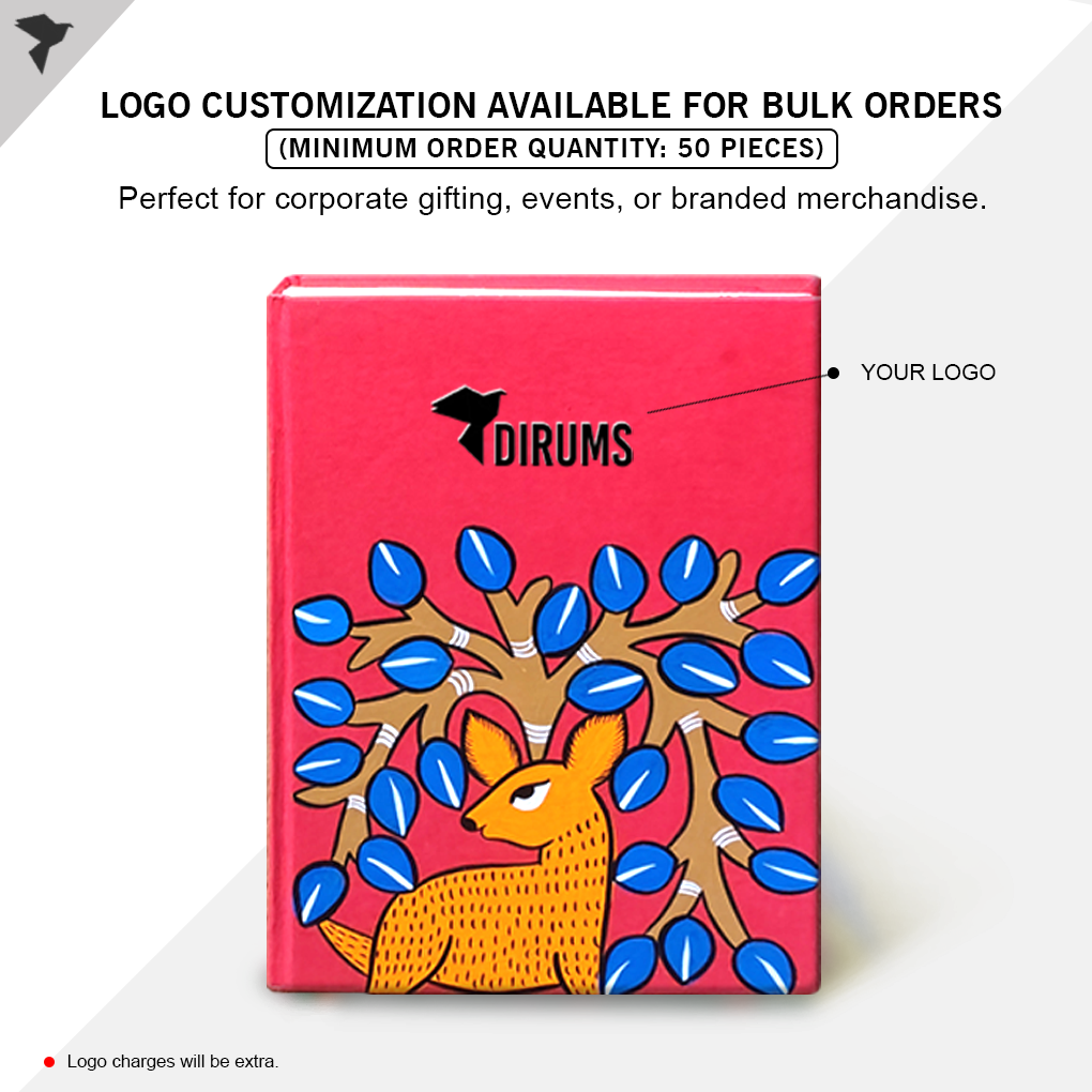 Hand-Painted Pattachitra Deer Art Diary with Handmade Paper | Artisan Folk Painting Journal - Image 4