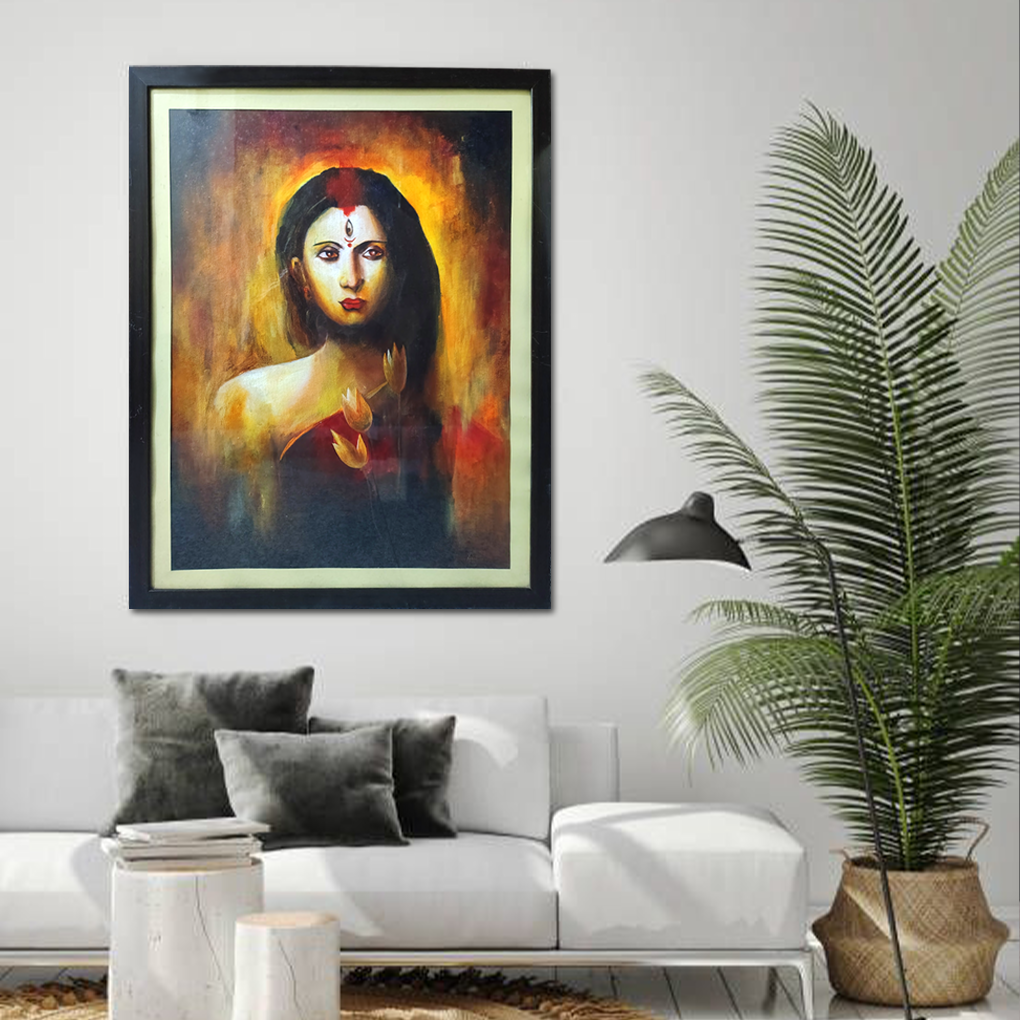 Divine Grace – Abstract Woman Portrait with Lotus