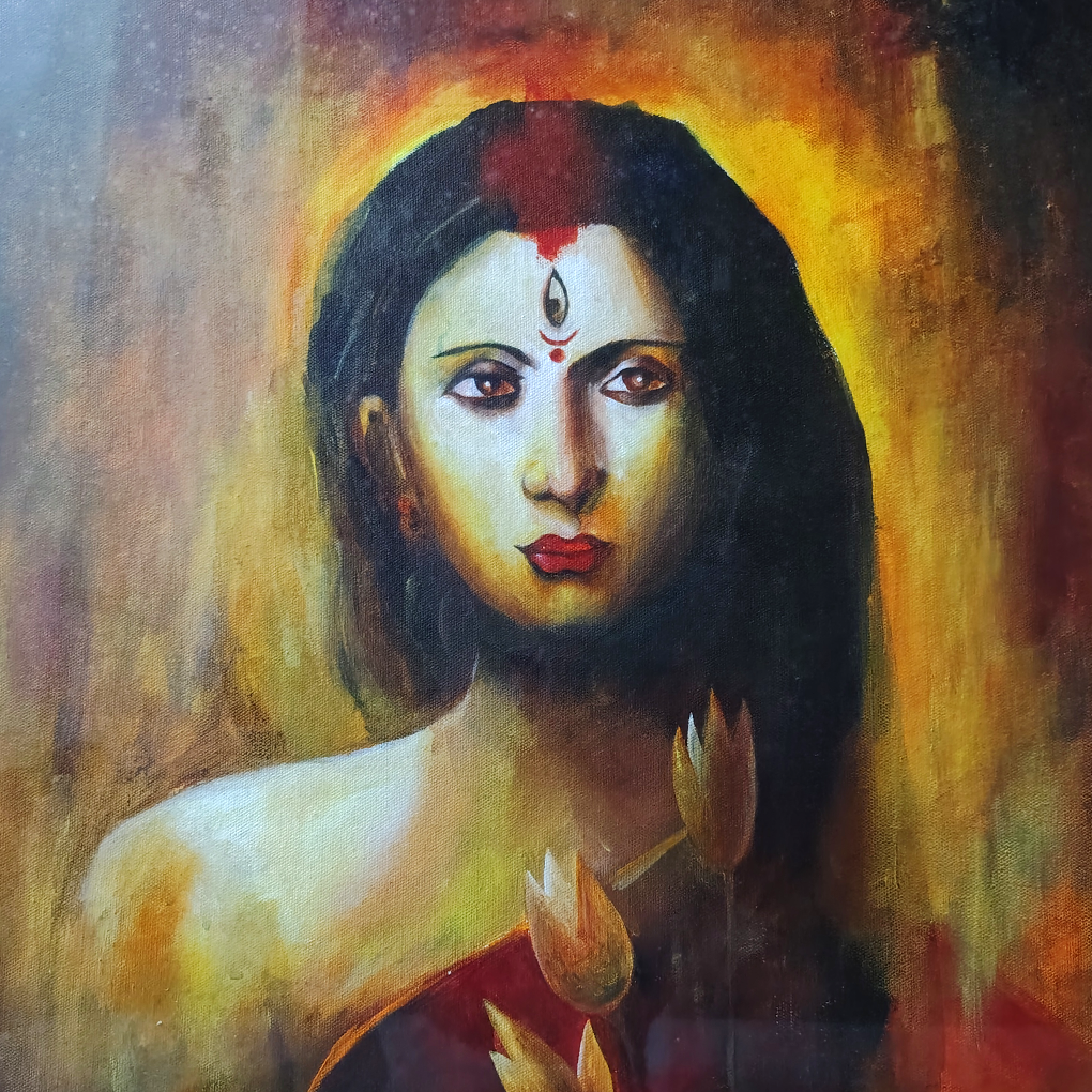Divine Grace – Abstract Woman Portrait with Lotus - Image 4
