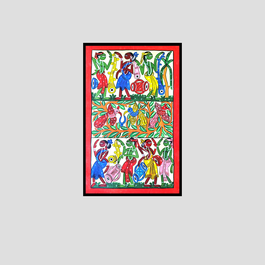 Pattachitra Tribal Dance & Music Wall Art | Handcrafted Folk Painting - Image 3
