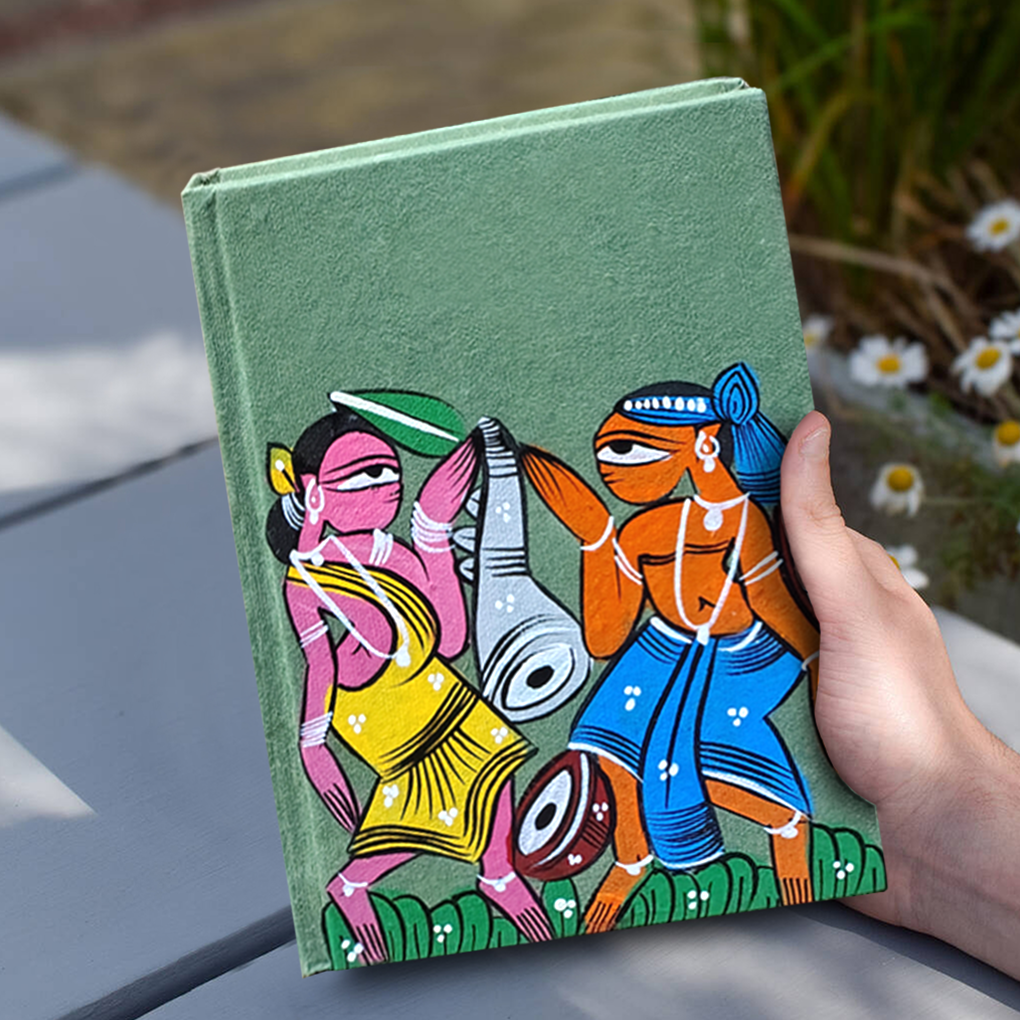 Hand-Painted Pattachitra Art Diary with Handmade Paper | Traditional Folk Tribal Design