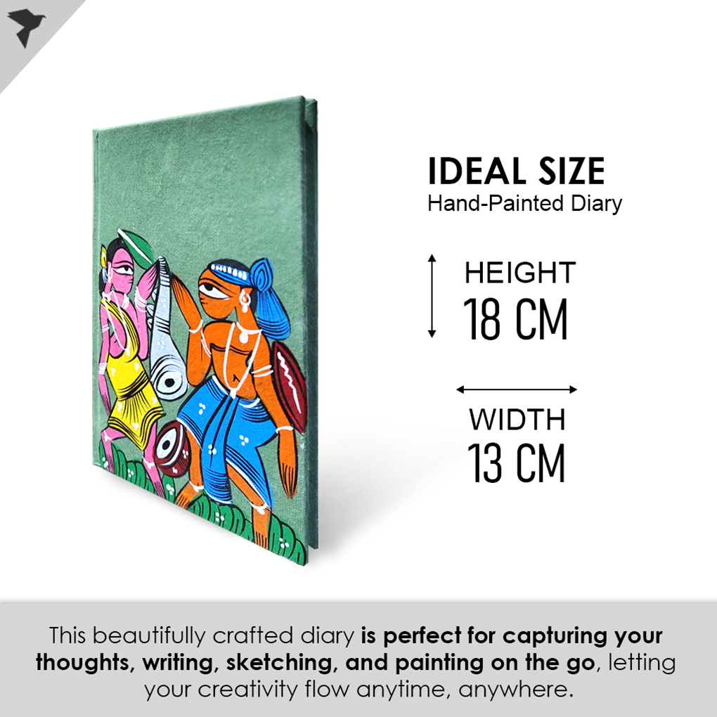 Hand-Painted Pattachitra Art Diary with Handmade Paper | Traditional Folk Tribal Design - Image 5