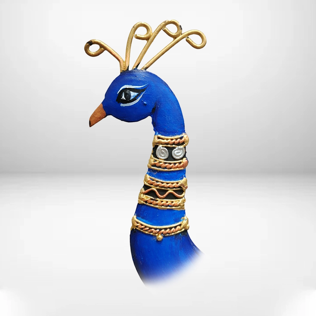 Handcrafted Bastar Peacock Art Memento – Wrought Iron Antique Decor | Customizable Tribal Gift by Indian Artisans - Image 3