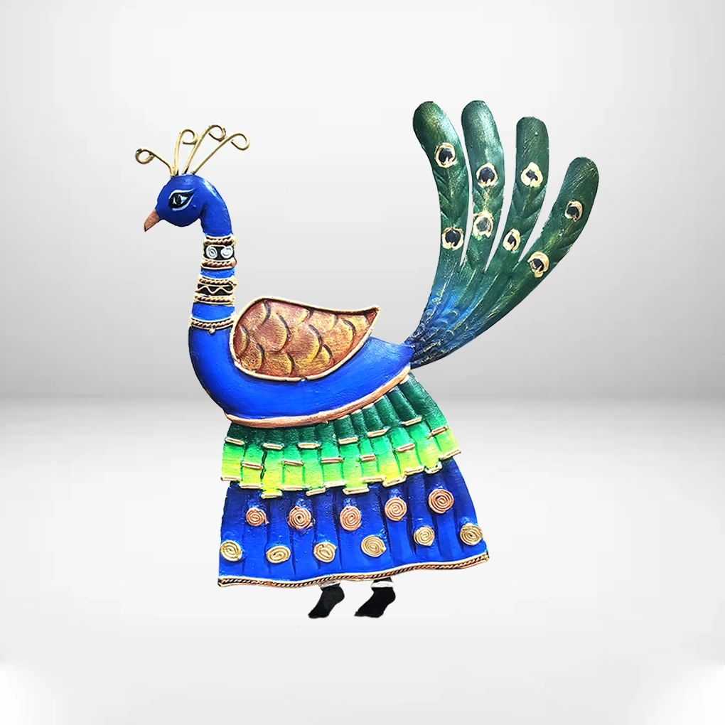 Handcrafted Bastar Peacock Art Memento – Wrought Iron Antique Decor | Customizable Tribal Gift by Indian Artisans - Image 4