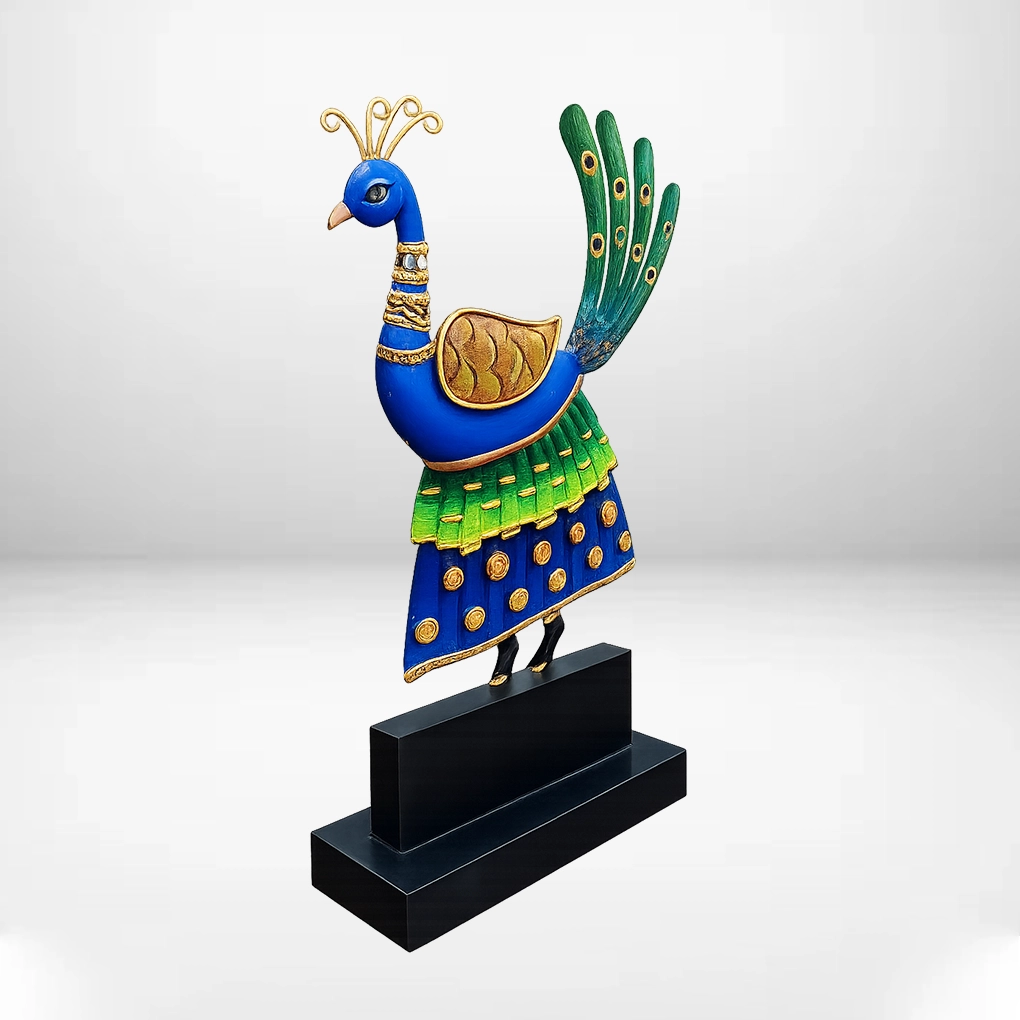 Handcrafted Bastar Peacock Art Memento – Wrought Iron Antique Decor | Customizable Tribal Gift by Indian Artisans - Image 5