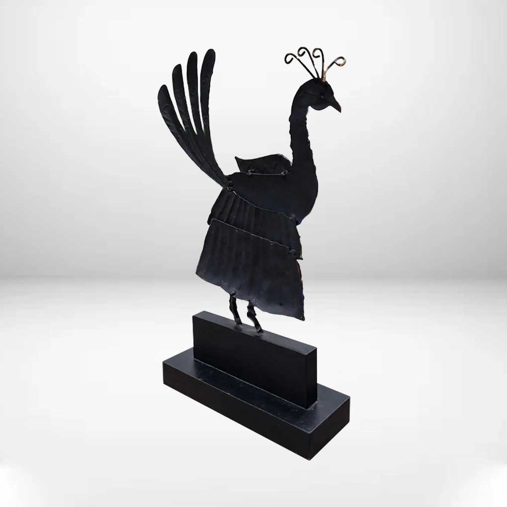 Handcrafted Bastar Peacock Art Memento – Wrought Iron Antique Decor | Customizable Tribal Gift by Indian Artisans - Image 6
