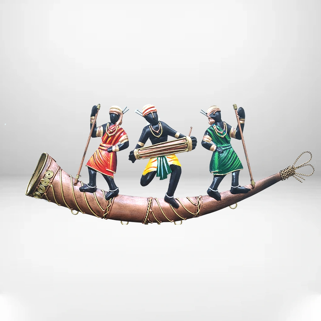 Handcrafted Bastar Tribal Musician Art Memento – Wrought Iron Antique Decor | Customisable Cultural Gift - Image 5