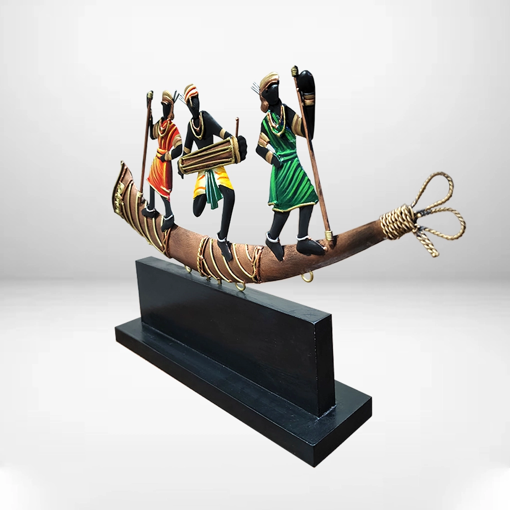 Handcrafted Bastar Tribal Musician Art Memento – Wrought Iron Antique Decor | Customisable Cultural Gift - Image 6