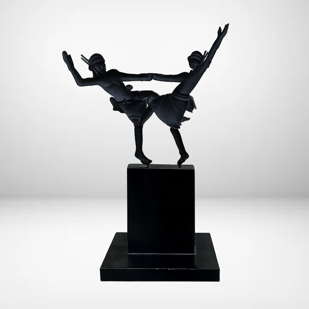 Handcrafted Tribal Musician Couple Figurine in Wrought Iron | Antique Finish Decorative Showpiece - Image 5