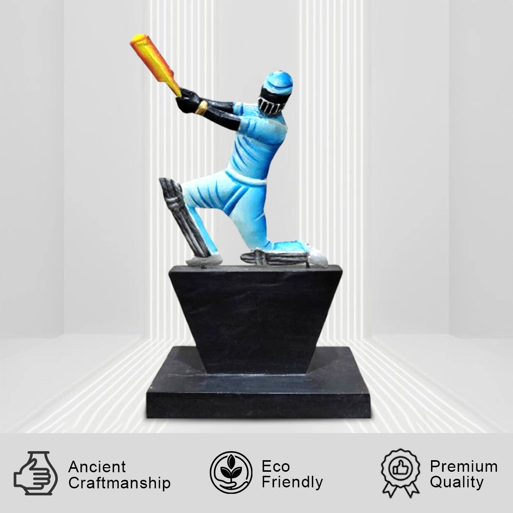 Handcrafted Cricket Player Trophy Figurine – Decorative Sports Showpiece for Table, Office & Gifts | Resin Cricket Statue with Base - Image 3
